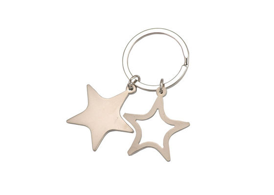 Impression UV à chaînes principale de support de Rose Gold Car Key Ring de support en métal en forme d'étoile