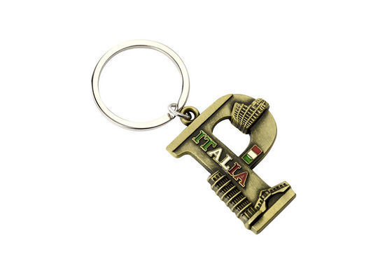 Laser gravant l'anneau à chaînes principal en métal de souvenir épais du porte-clés 4mm de lettre
