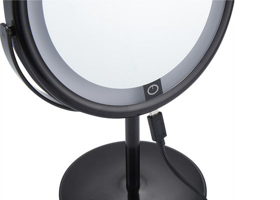 Miroir cosmétique rond rotatif de petit miroir rond en cuir de maquillage d'unité centrale