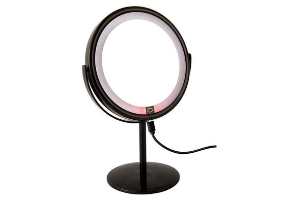 Miroir cosmétique rond rotatif de petit miroir rond en cuir de maquillage d'unité centrale