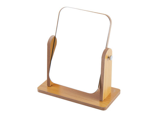 Miroir de bureau en bois 9 x 24cm de Tableau de hêtre cosmétique rectangulaire rotatif de miroir