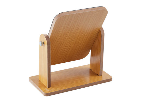 Miroir de bureau en bois 9 x 24cm de Tableau de hêtre cosmétique rectangulaire rotatif de miroir