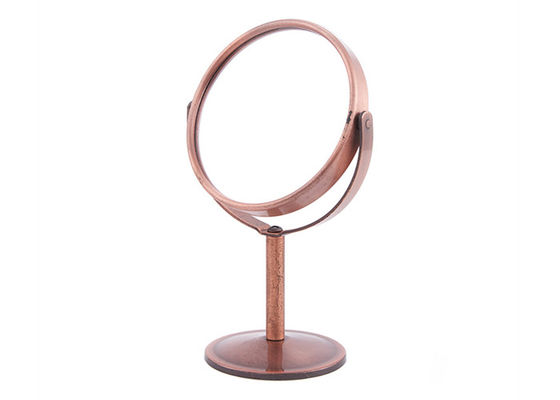 Doubles côtés Mini Rose Desk Top Mirror de miroir cosmétique rotatif rond de Tableau