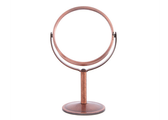 Doubles côtés Mini Rose Desk Top Mirror de miroir cosmétique rotatif rond de Tableau