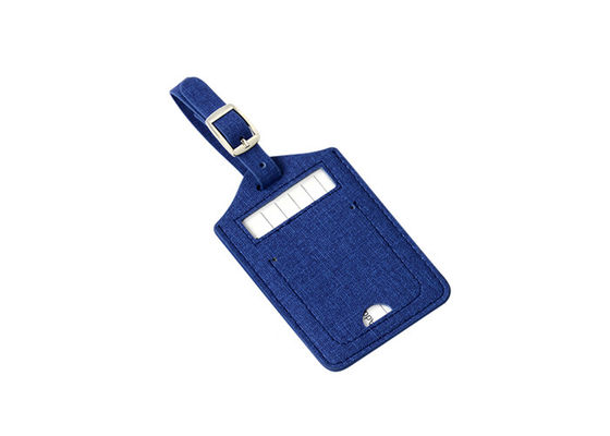 Cadeau de publicité en cuir d'unité centrale de voyage d'étiquette de bagage de tissu de rectangle de couleur de Pantone