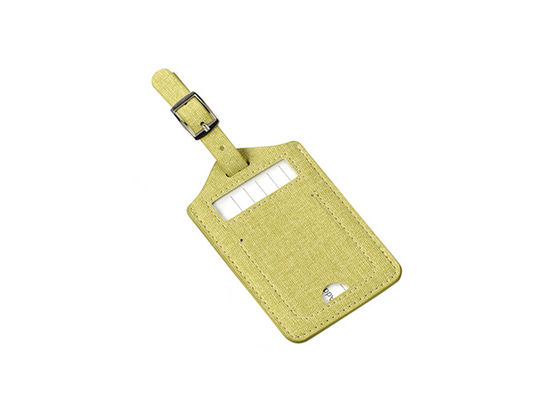 Cadeau de publicité en cuir d'unité centrale de voyage d'étiquette de bagage de tissu de rectangle de couleur de Pantone