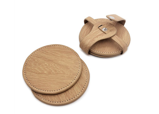Caboteur rond en verre de thé de cuir de velours de caboteurs de boissons d'Imega
