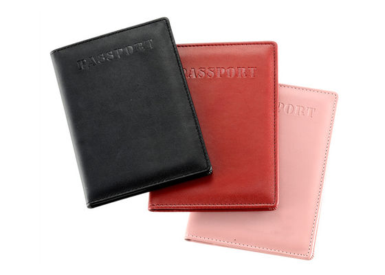 Le support solide de passeport de voyage de rectangle a adapté Logo Pu Leather Passport Holder aux besoins du client