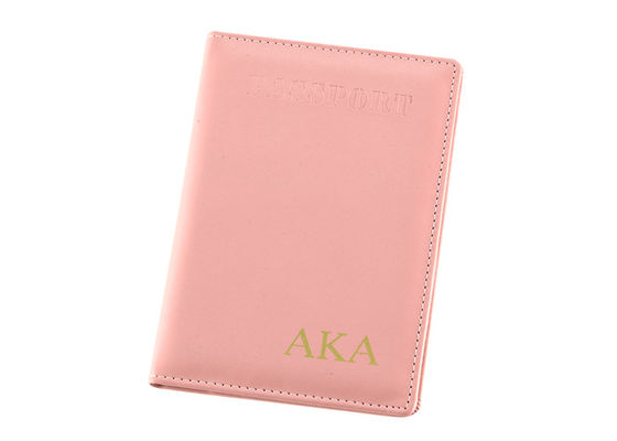 Portefeuille de passeport personnalisé par couverture en cuir de support de passeport d'unité centrale de rose