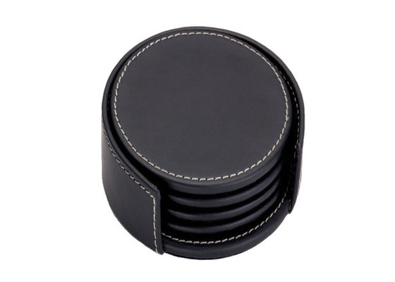 les caboteurs en cuir ronds de 10x 4cm ont adapté des caboteurs aux besoins du client de boissons de noir de tasse