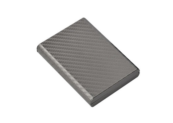 Cadeau en cuir de souvenir de rectangle de support de portefeuille de carte de crédit en métal de fibre de carbone