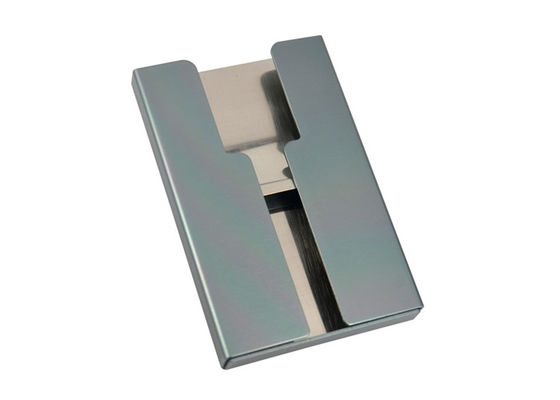 Logo adapté aux besoins du client par rectangle en aluminium ouvert de support de portefeuille de carte de crédit