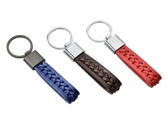 Chaînes de clé en cuir en alliage de zinc d'unité centrale Lanyard Braided Rope Keychain tissé