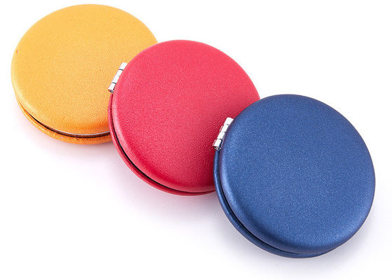 Miroir compact cosmétique de maquillage de poche de macaron de miroir d'ABS d'unité centrale pliable