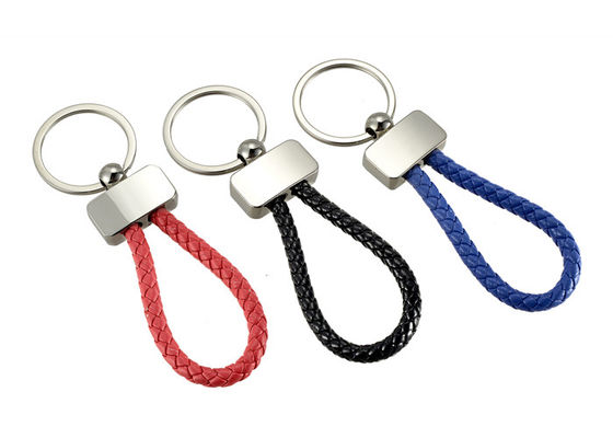 Tissez le support principal fait sur commande promotionnel de porte-clés en métal de chaînes de clé de bracelet en cuir d'unité centrale