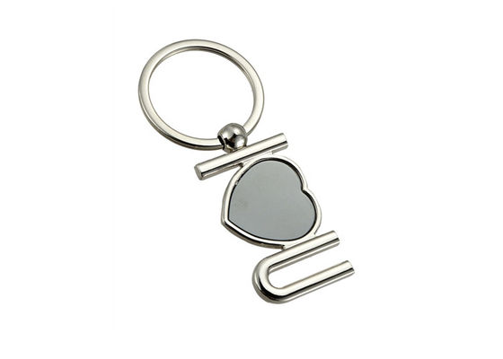Porte-clés en métal en forme de coeur avec logo personnalisé et gravure au laser