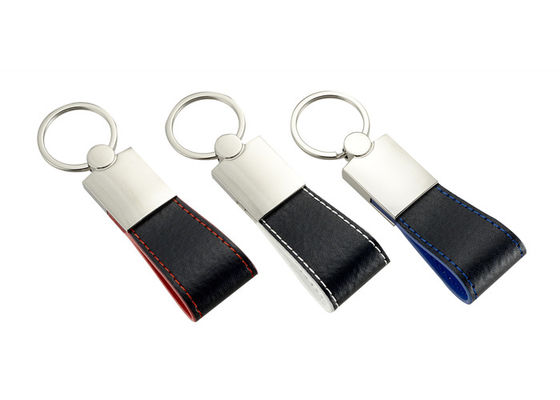 Chaînes principales en cuir Debossing Logo Zinc Alloy Key Holder d'unité centrale de secteur