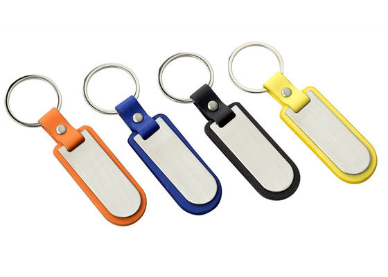 Bon prix Support principal en alliage de zinc à chaînes principal en cuir de porte-clés d'unité centrale de logo de laser en ligne