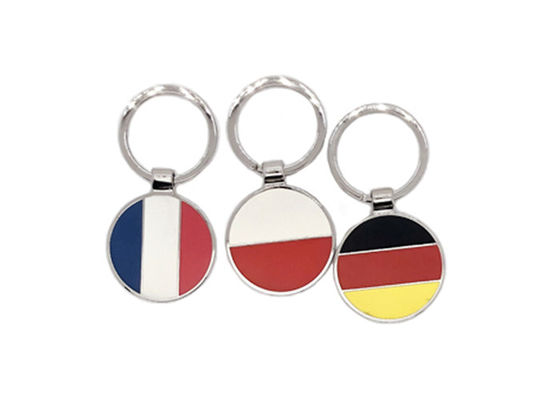 Bon prix Laser rond de chaîne principale en métal de drapeau national gravant le logo de impression UV en ligne