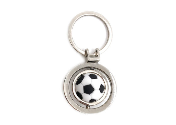 Bon prix cadeau mignon à chaînes principal de la publicité de souvenir de porte-clés du football de support en métal du football de 46mm en ligne