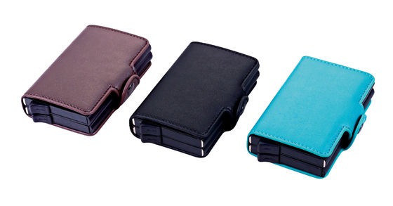 Bon prix Fermeture à l'aide d'un aimant RFID Porteur de carte de crédit Portefeuille en forme de rectangle pour la promotion et cadeau de souvenir en ligne