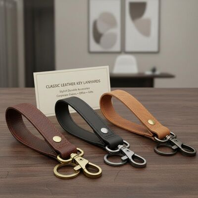 Bon prix Des cordons à clef en cuir classique Des accessoires élégants et durables Convient pour les événements d'entreprise Bureau et cadeaux en ligne