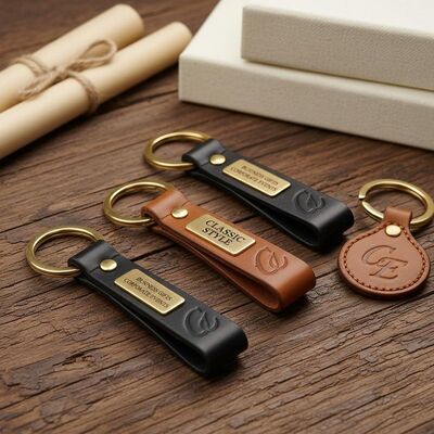 Bon prix Des porte-clés en cuir personnalisés de style classique Idéal pour les cadeaux d'affaires Événements d'entreprise et accessoires personnels en ligne