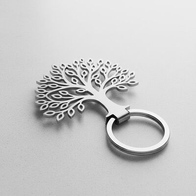 Bon prix 1 porte-clés métallique avec conception en arbre et type d'attachement à anneaux séparés offrant une gestion pratique des clés pour le quotidien en ligne