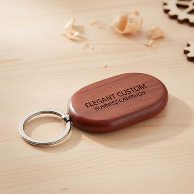 Bon prix Personnalisation Porte-clés en bois gravé finition polie produit personnalisé élégant parfait pour les campagnes de marketing d'entreprise en ligne