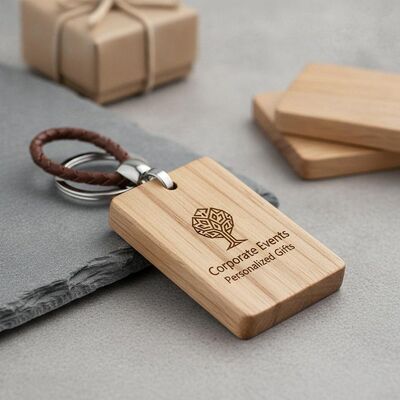 Bon prix Gravure porte-clés en bois Gravure avec des tons de bois naturels Souvenir parfait pour les événements d'entreprise Cadeaux personnalisés en ligne