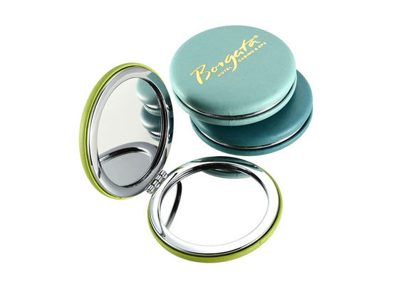 Bon prix Le contrat promotionnel pliable d'unité centrale reflète le miroir de maquillage de poche d'estampillage d'or en ligne