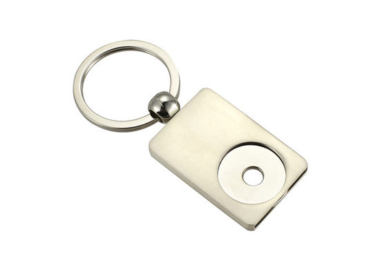 Bon prix Repassez le porte-clés à chaînes principal de impression UV de pièce de monnaie de chariot à rectangle de support en métal en ligne