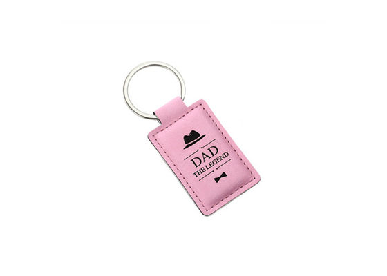 Bon prix Support principal en cuir de clé d'unité centrale de rectangle de chaînes de laser de cru épais en cuir du logo 3mm en ligne
