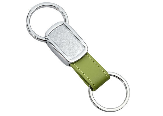 Bon prix Couvrir d'un dôme époxyde a personnalisé le porte-clés en cuir en métal de bande des chaînes principales 10mm Debossed en ligne