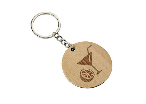 Bon prix Couvrir d'un dôme mignon de Logo Plain Wooden Keychain Epoxy de chaîne principale en métal de cadeau de souvenir en ligne