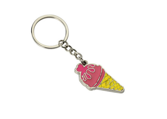Voiture mignonne en alliage de zinc Keychains de chaîne de clé de crème glacée d'émail de Pantone