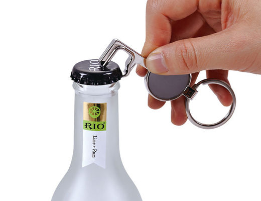 Bon prix Cru à chaînes principal d'argent personnalisé par forme principale d'ouvreur de bouteille en métal en ligne