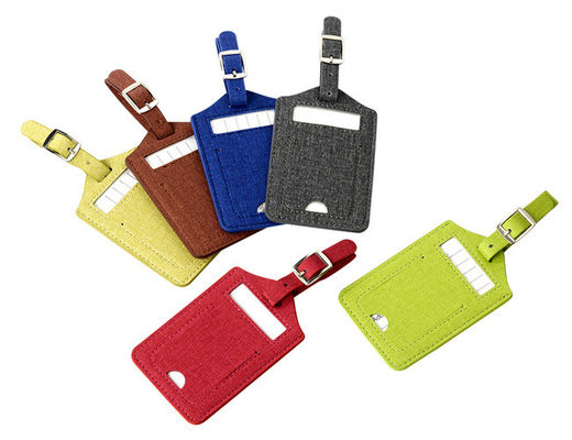 Bon prix Logo de estampillage chaud de rectangle d'unité centrale d'étiquette de bagage de voyage de Pantone de cadeau en cuir de la publicité en ligne