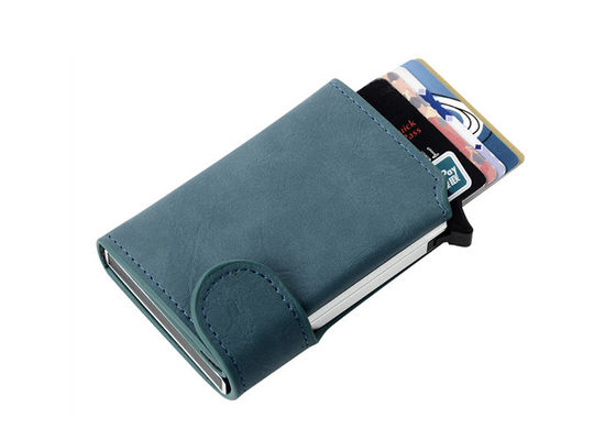 Bon prix Blocage en cuir de Rfid de portefeuille d'agrafe d'argent d'unité centrale et de support de carte de crédit adapté aux besoins du client en ligne