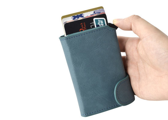 Bon prix L'unité centrale de Wallet Insert d'organisateur de carte de crédit de RFID garnissent en cuir l'aluminium de impression UV en ligne