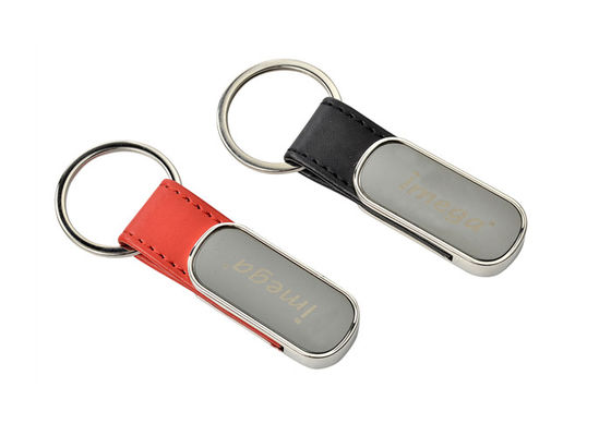 Bon prix Laser en cuir piquant Logo Zinc Alloy Leather Holder de chaîne principale d'unité centrale pour des clés en ligne