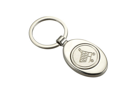 Bon prix porte-clés en alliage de zinc à chaînes principal de support en métal de pièce de monnaie de voiture d'achats de l'ellipse 29g en ligne